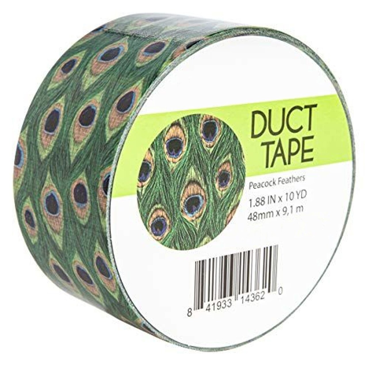 Simply Genius Art & Craft Duct Tape - 1.88 in x 10 Yd, 1 Roll, Peacock Feathers - Colored Duct Tape for Scrapbooking, DIY & Repairs